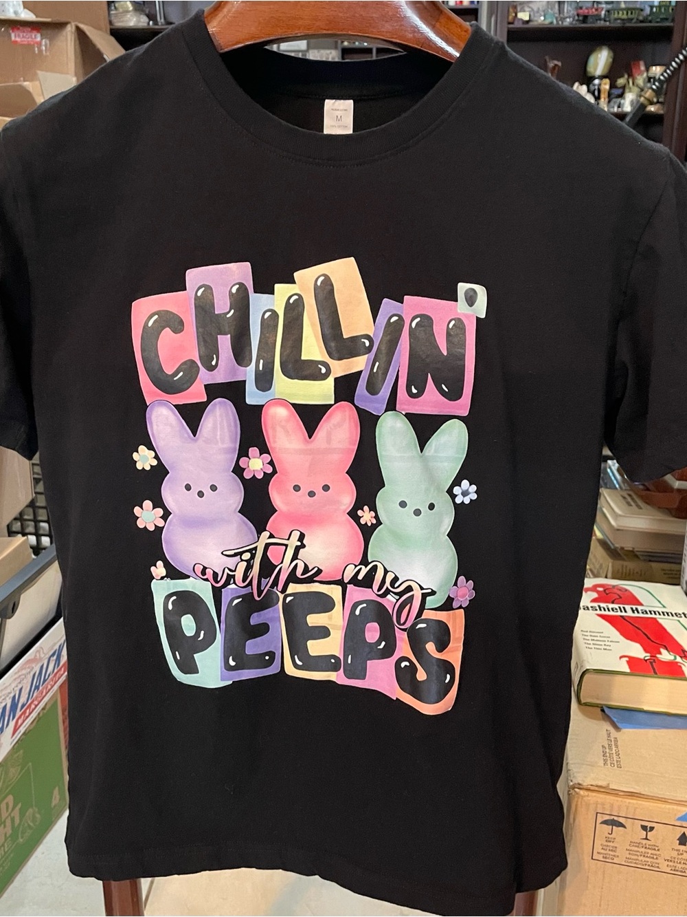 Black "Chillin' With My Peeps" Short Sleeve Tee